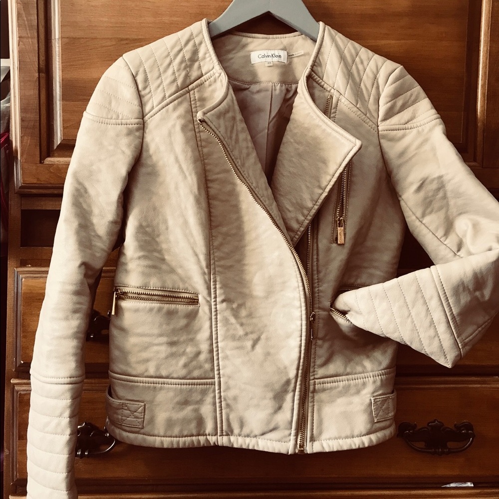 Calvin Klein leather jacket size S